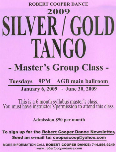 Robert Cooper's 2009 Silver/Gold Tango Master's Group Class